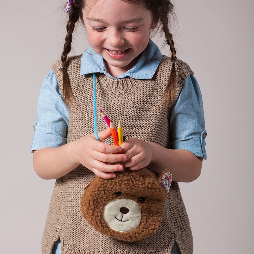 Plush Teddy Bear Crossbody Bag For Little Girls, Toddlers (3-8y)