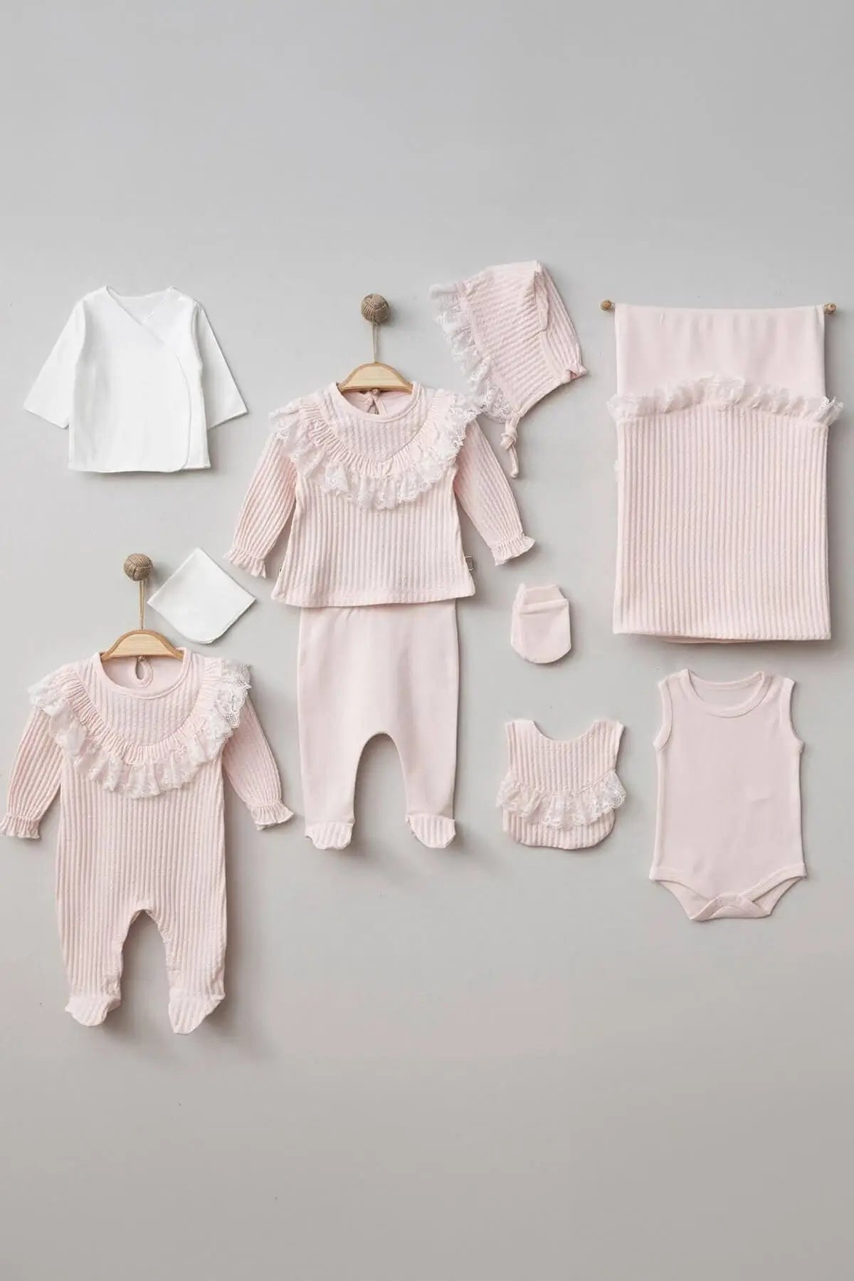 Lina Newborn Baby Girl Coming Home Set (10 Pcs)