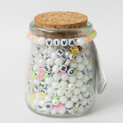 Margarita Charm Letter Bead And Neon Heishi Diy Jar