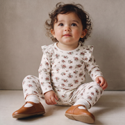 Organic Ruffle Bodysuit & Pants Set - Winter Berry