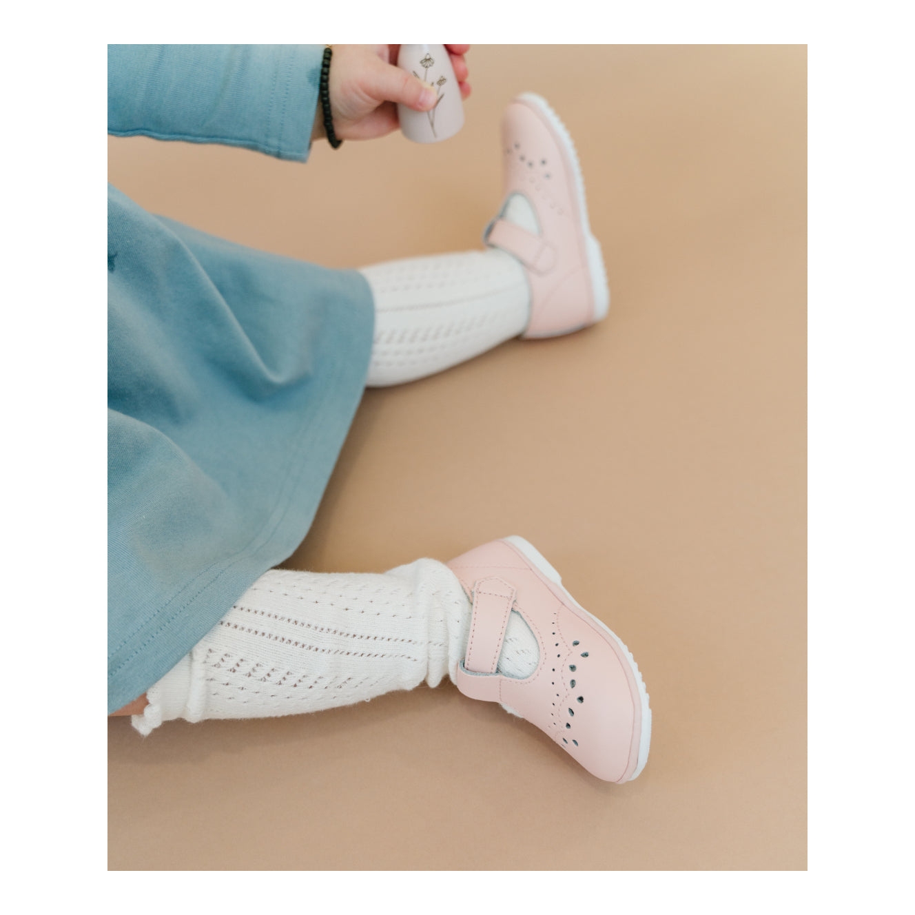 Birdie Pink Leather T-strap Mary Jane (baby)