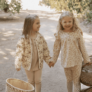 Organic Ruffle Sleeve Top Set Of 2 - Petal Whispers + Dusty Rose