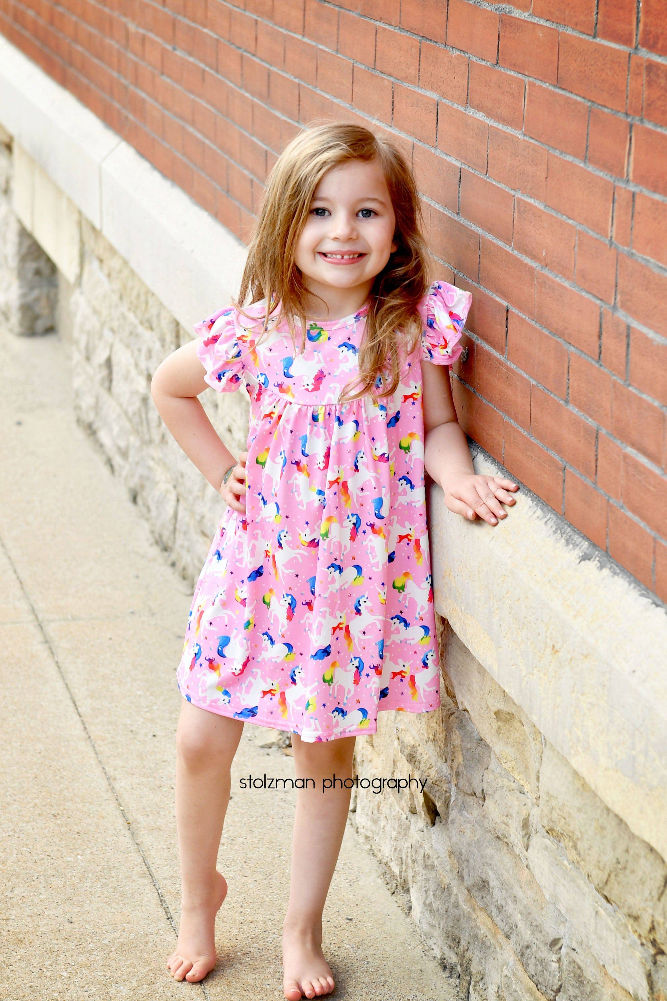 Be A Unicorn In A Field Of Horses Milk Silk Flutter Dress