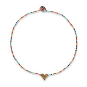 Rainbow Miyuki Heart Necklace