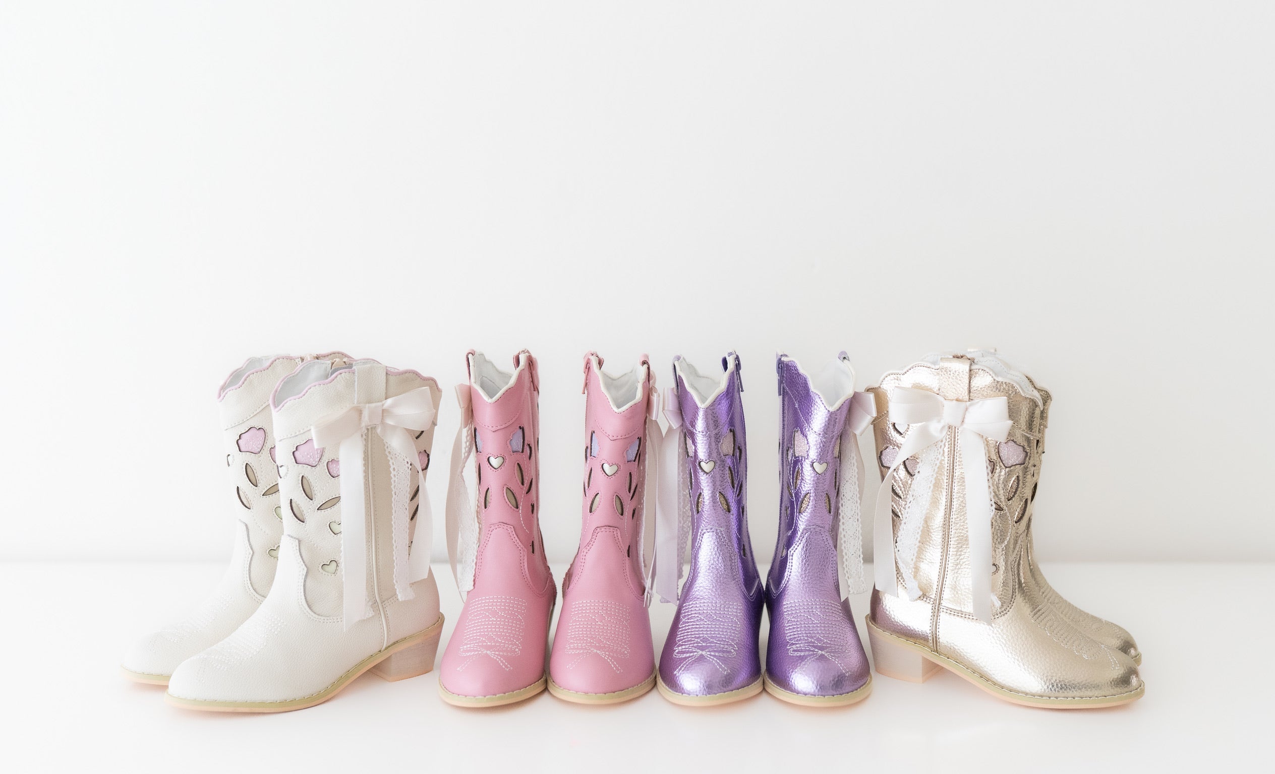 Sweetheart Bow Cowgirl Boots- Purple