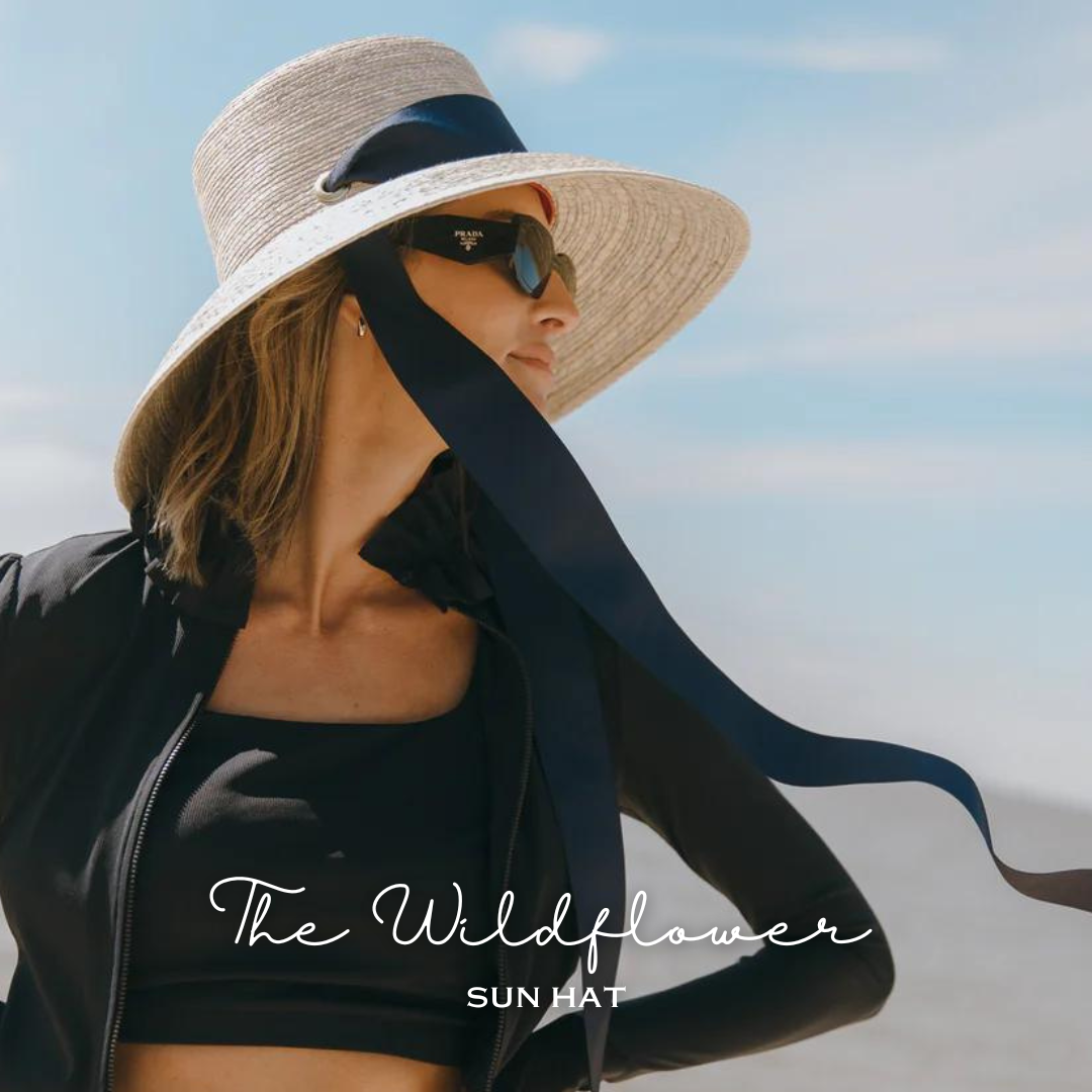 Wildflower Sun Hat - Masters Green Wide & Short Grosgrain Ribbon