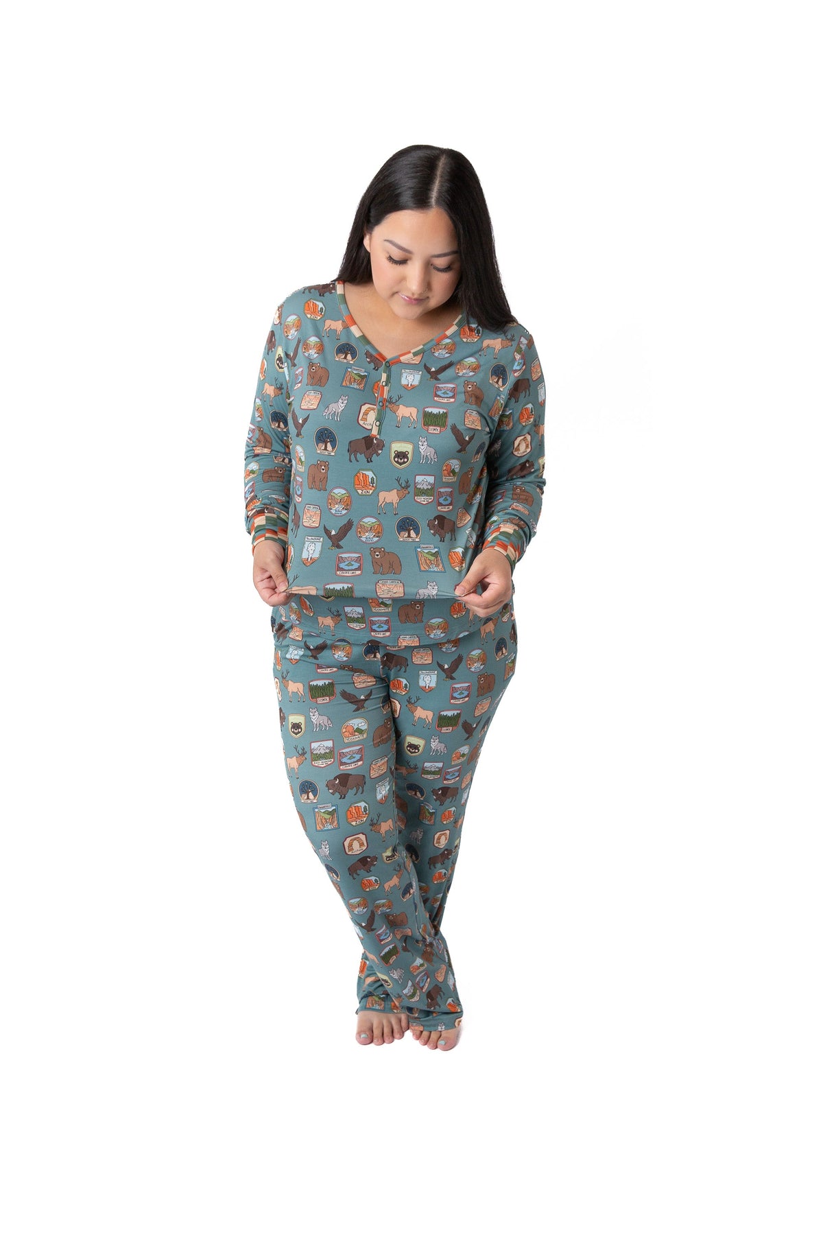 Women’s My First National Adventure Parks Long Sleeve Pajama Set | Wildlife Sleepwear |