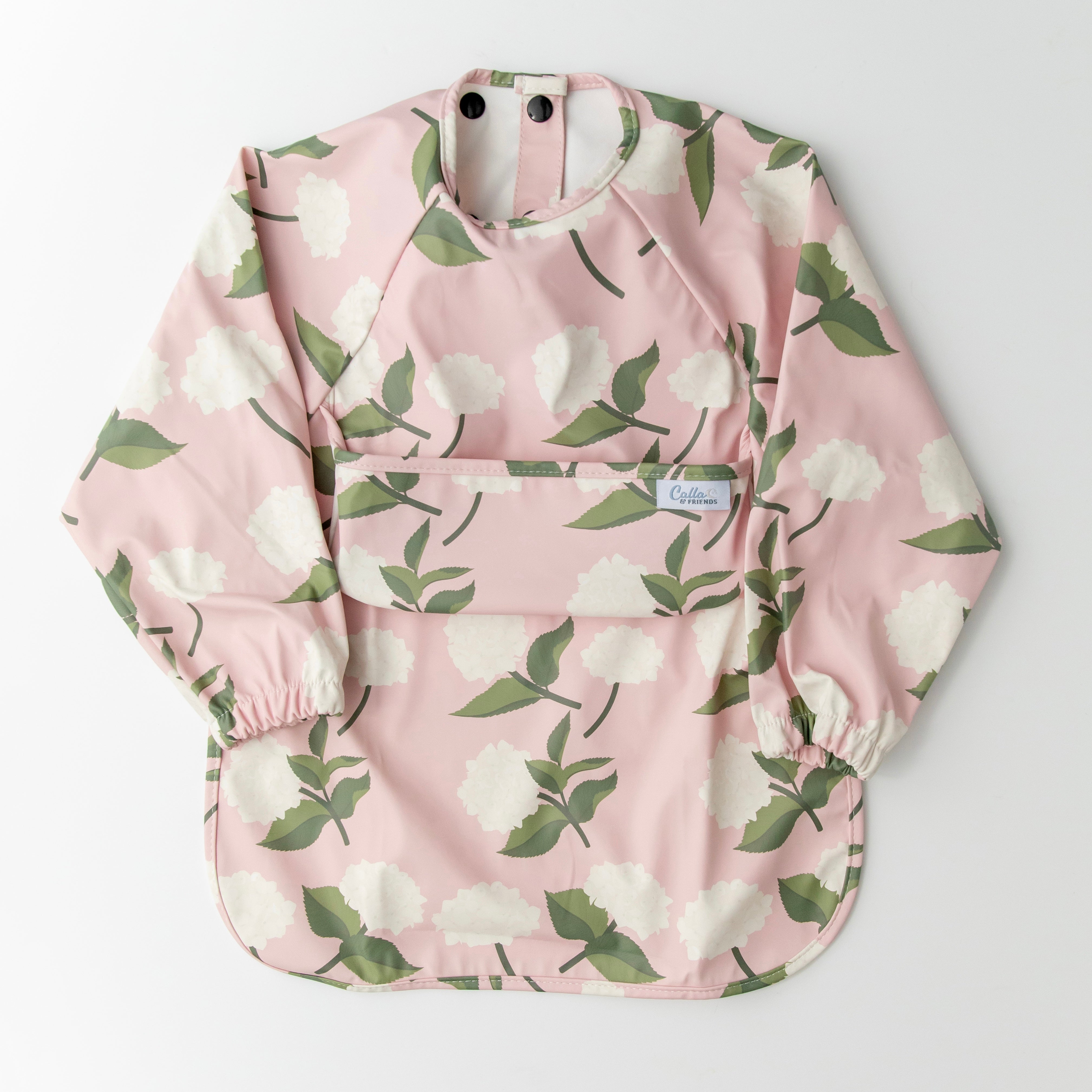 The Grayson Long Sleeve Bib - Hydrangeas