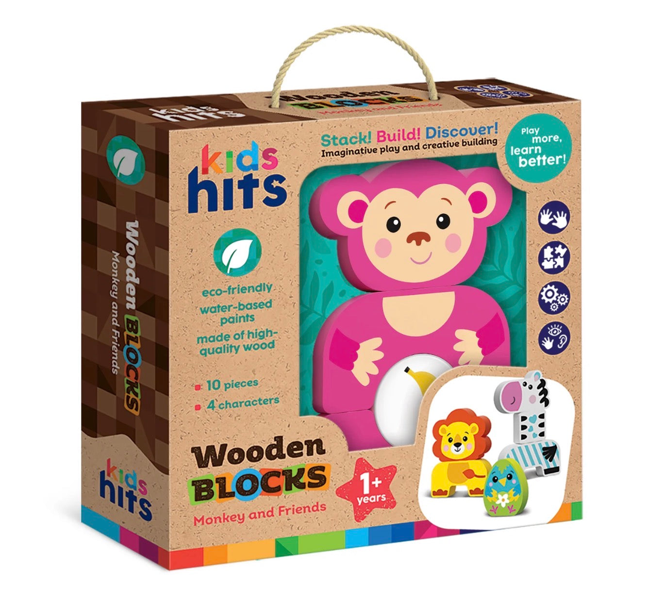 Kids Hits - Wooden Blocks Monkey And Friends