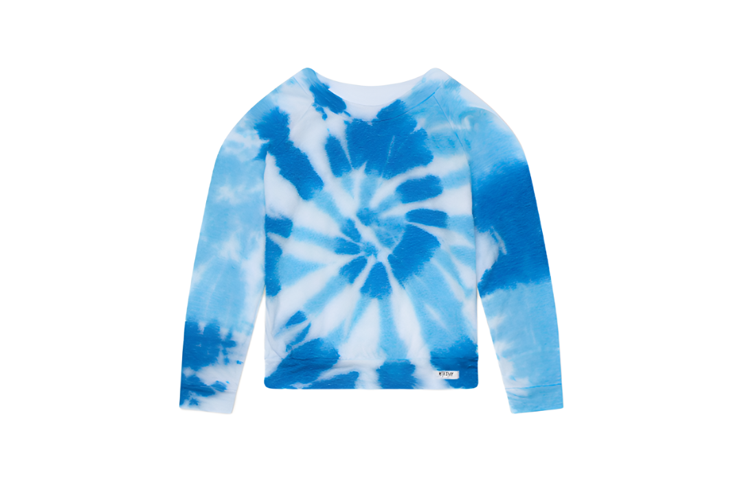 Kids Tie Dye Raglan Shirt In Blue Sky