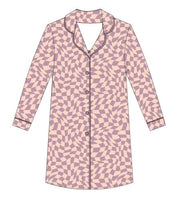 Plum Wavy Checkers Girl's Dream Gown