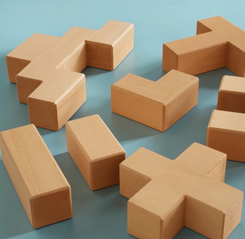 19 Pcs Wooden Stairway Building Blocks Set