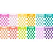 Rainbow Checkerboard Wall Calendar