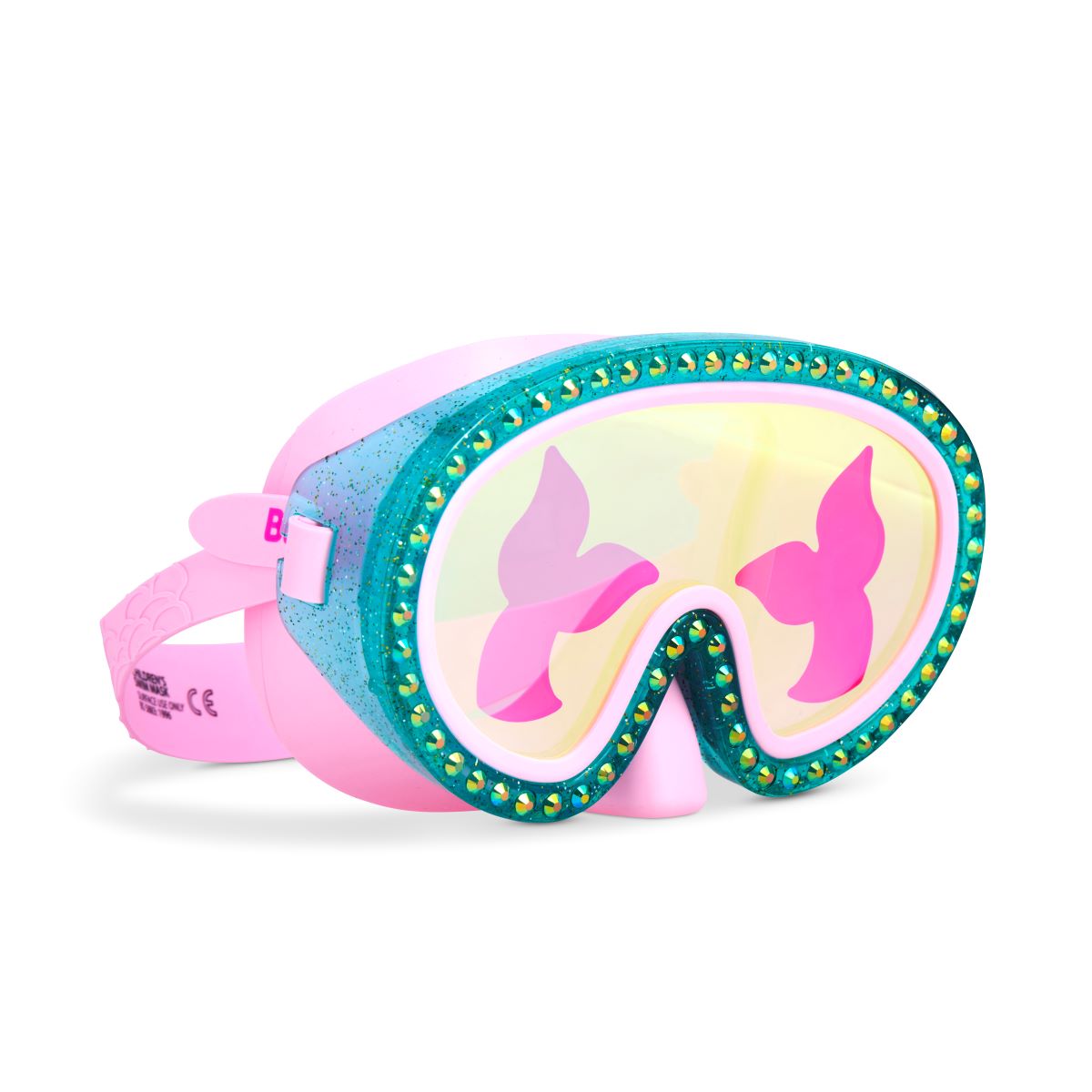 Jewel Pink Mermaid Kids' Swim Mask With Nose Piece