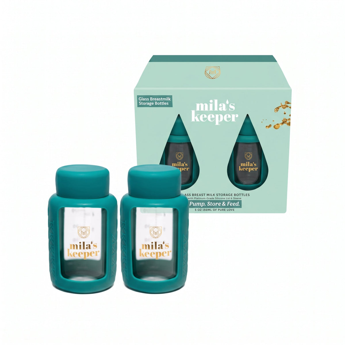 Glass Breast Milk Bottles (set Of 2)