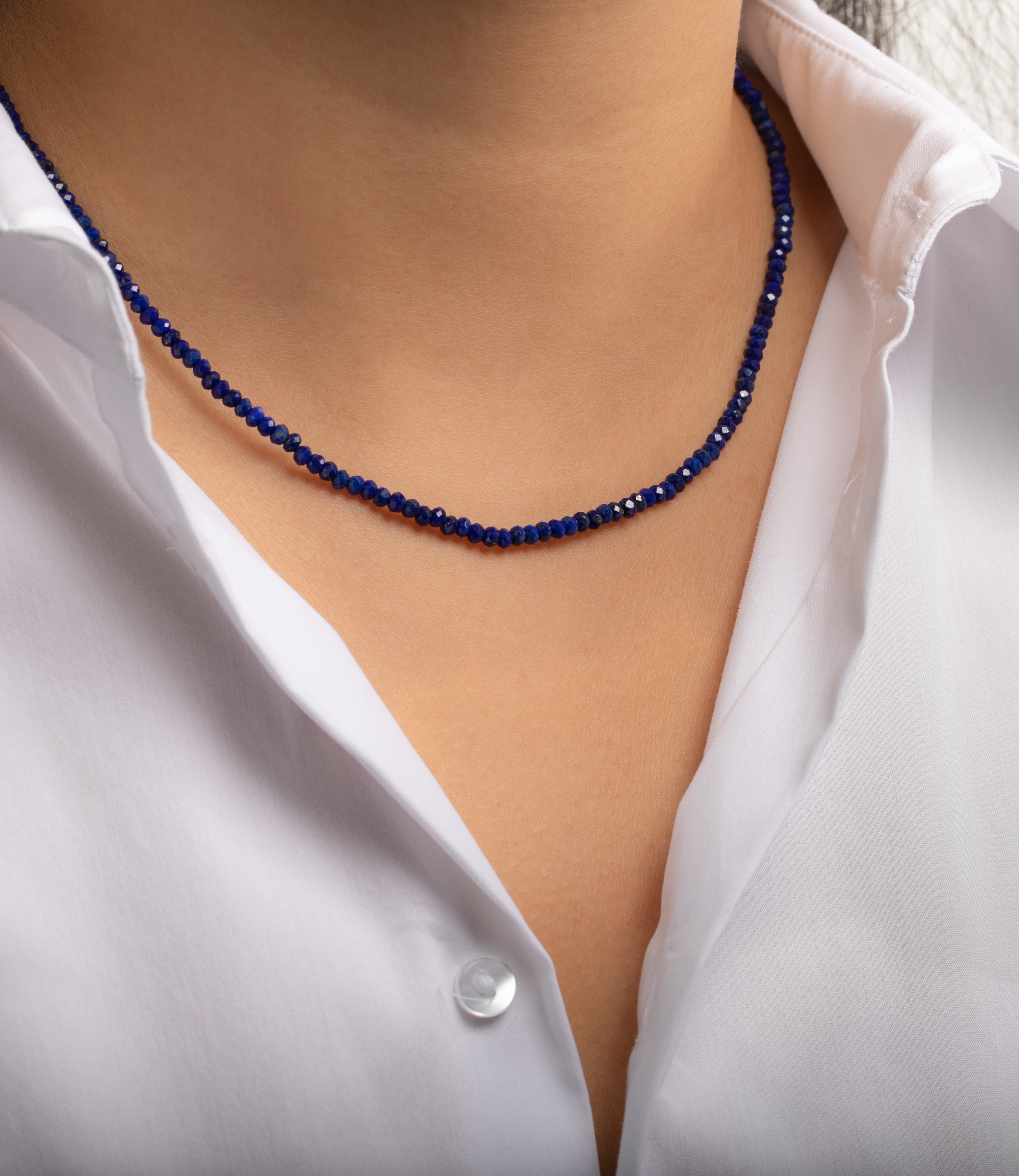 Blue Lapis Bead Necklace