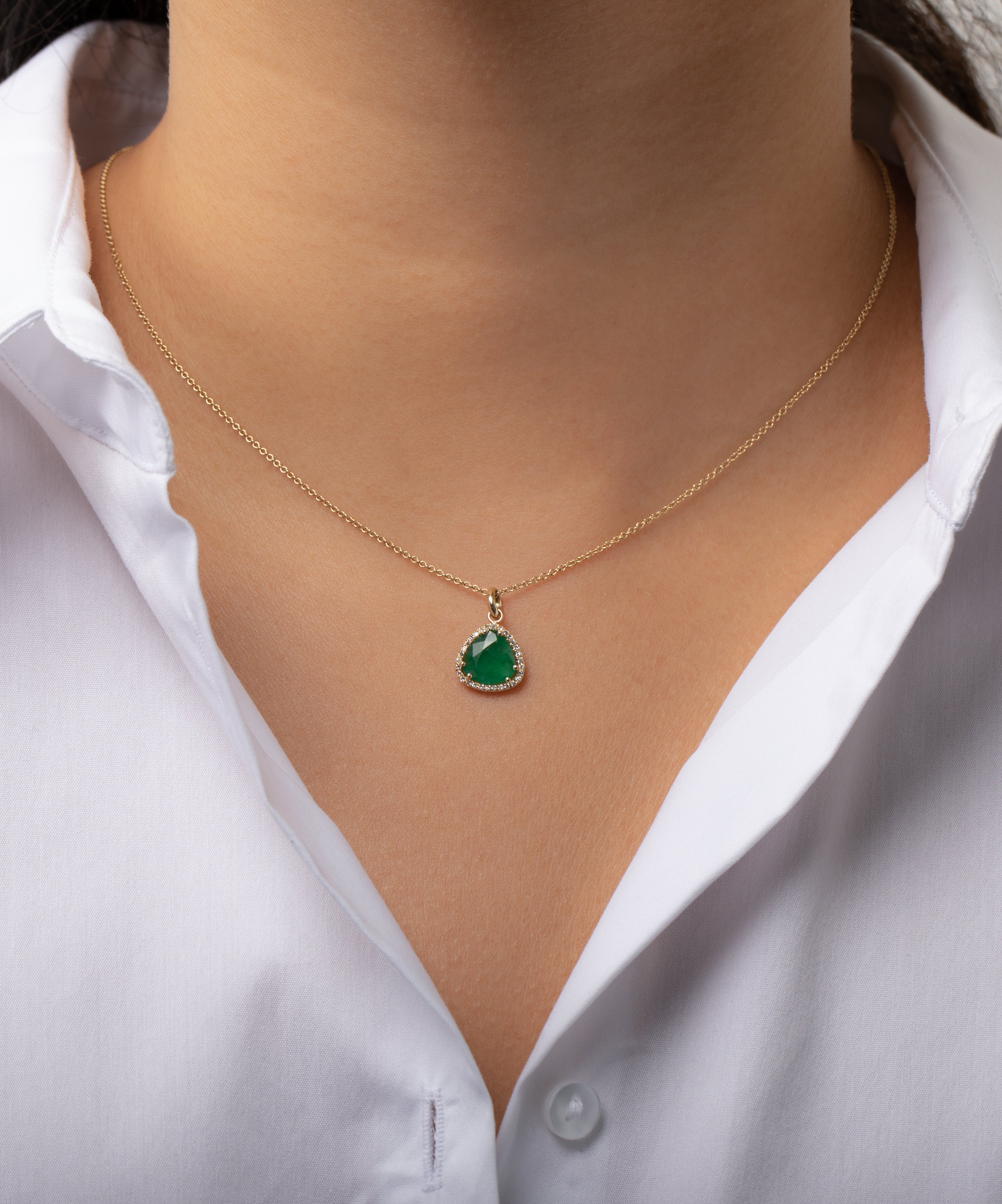 Diamond Emerald Pendant