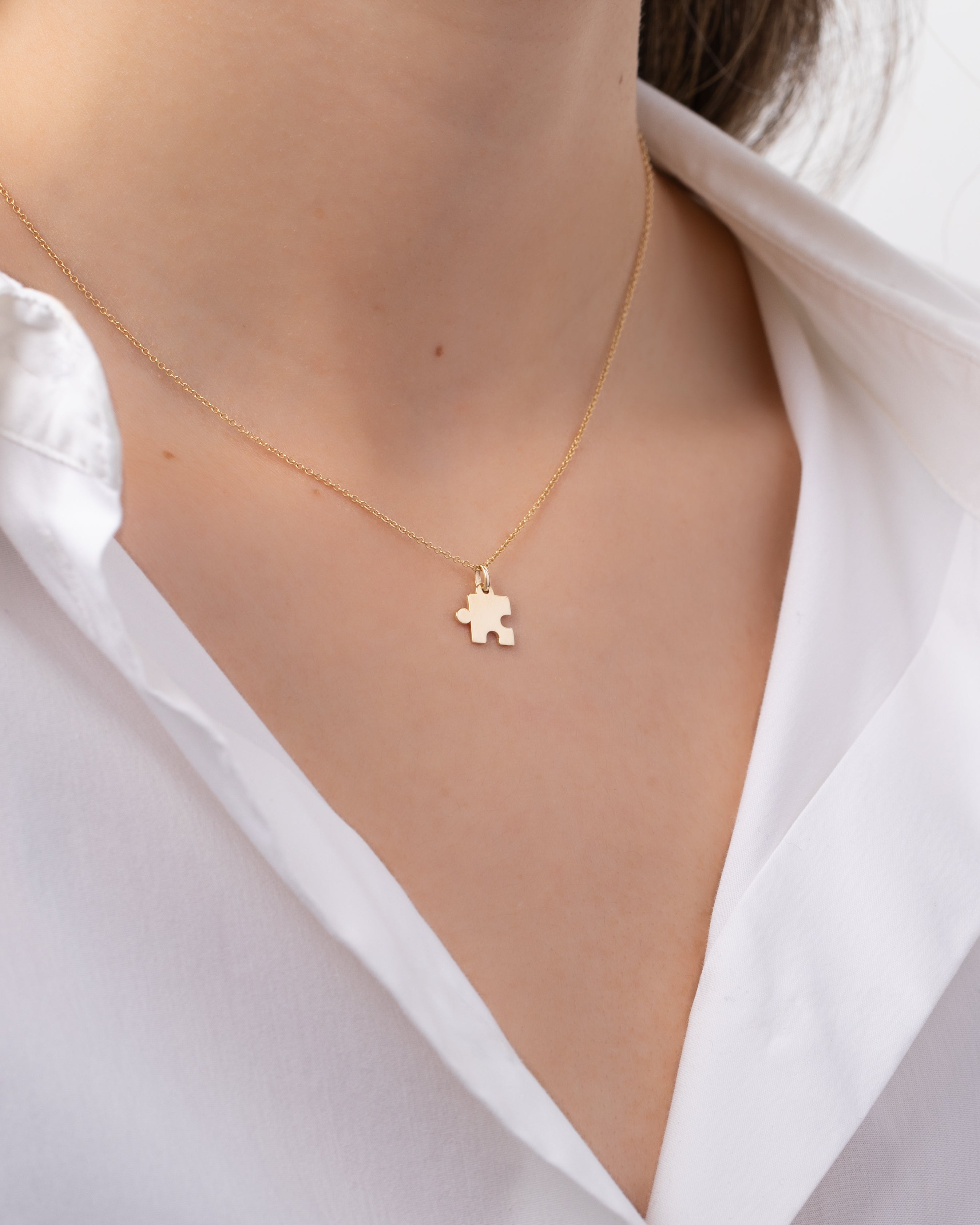 14k Gold Puzzle Piece Necklace