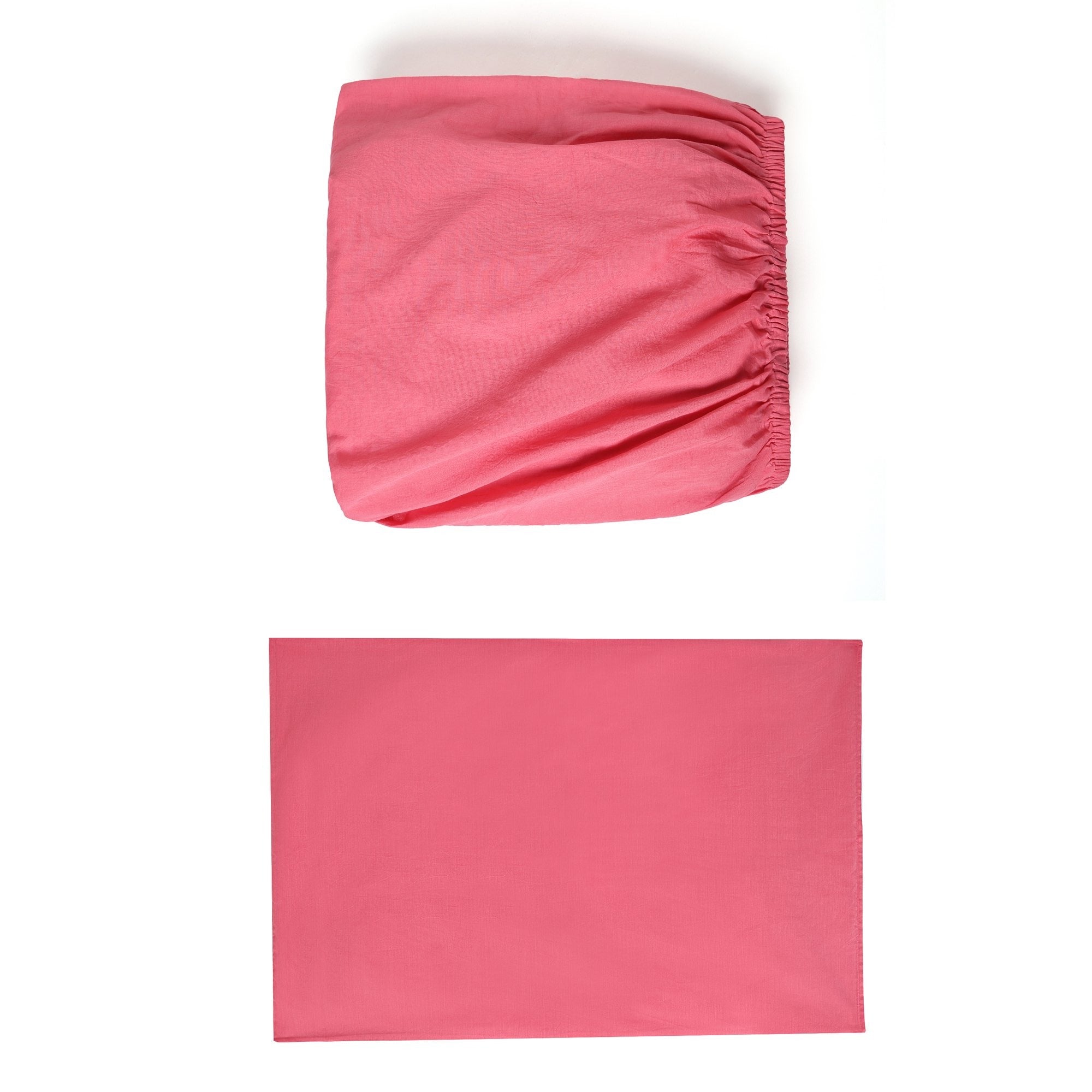 SEMINYAK PINK FITTED TWIN SHEET + PILLOWCASE SET