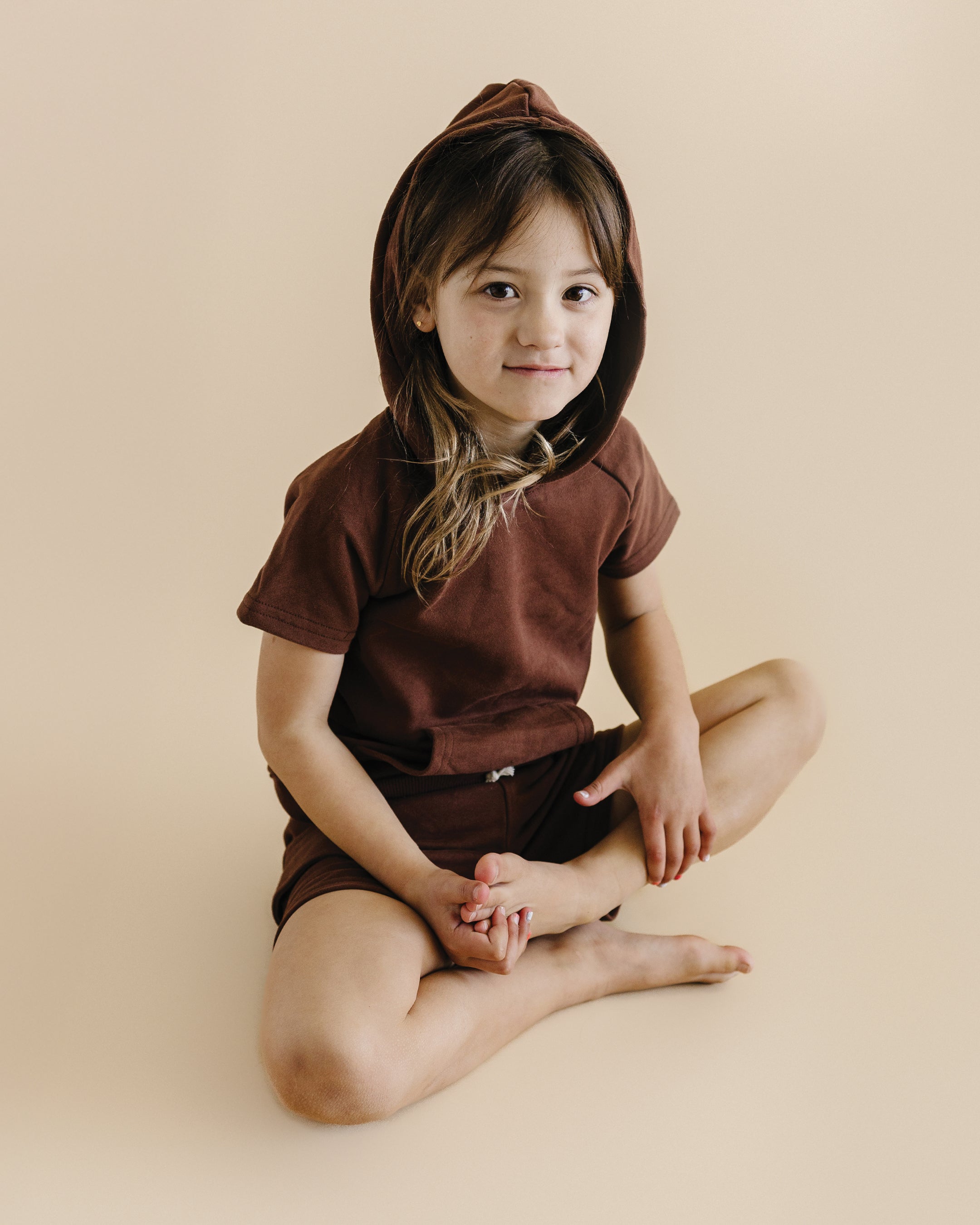 Terry Cargo Shorts Set | Chocolate