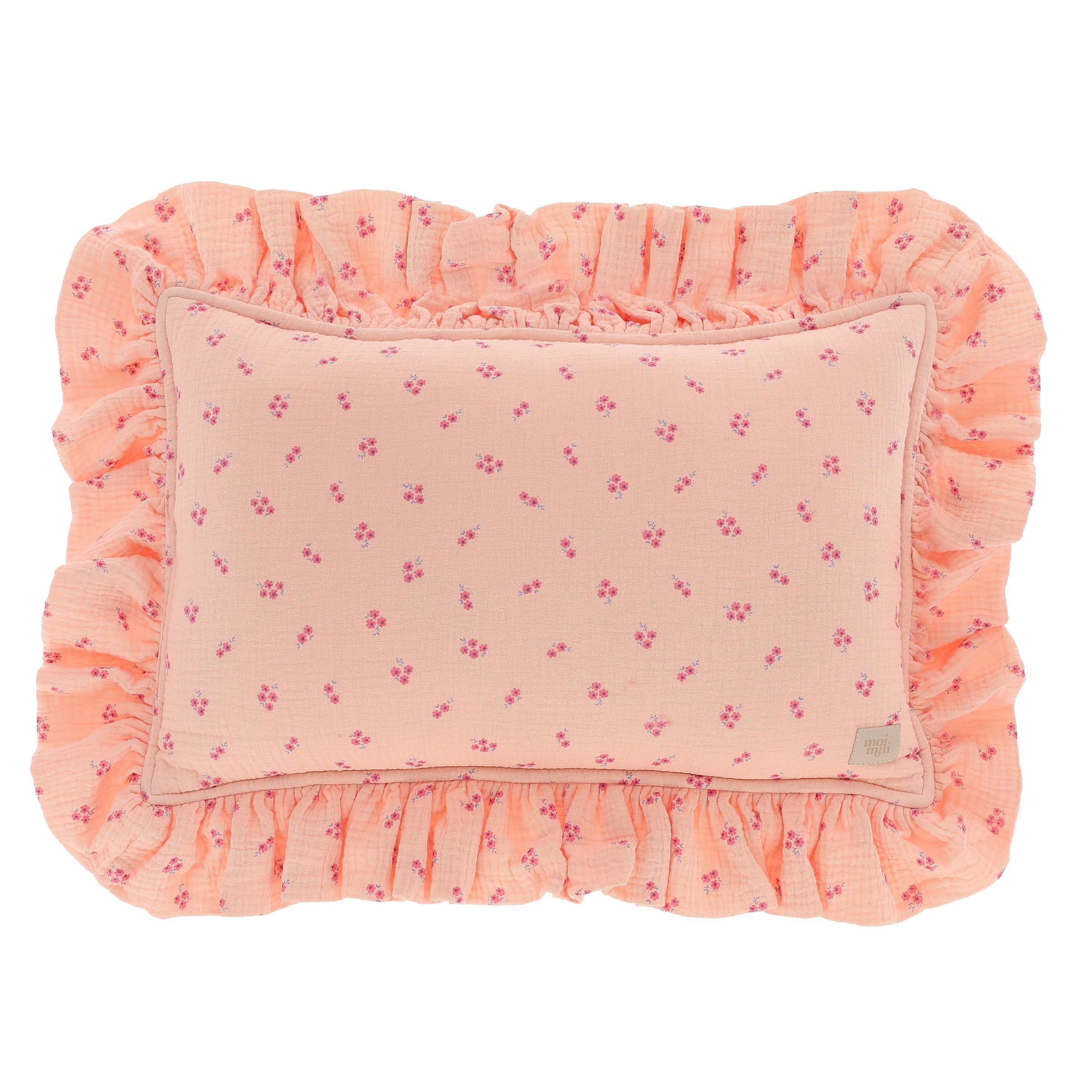 Pink Forget-me-not - Muslin Pillow With Frill