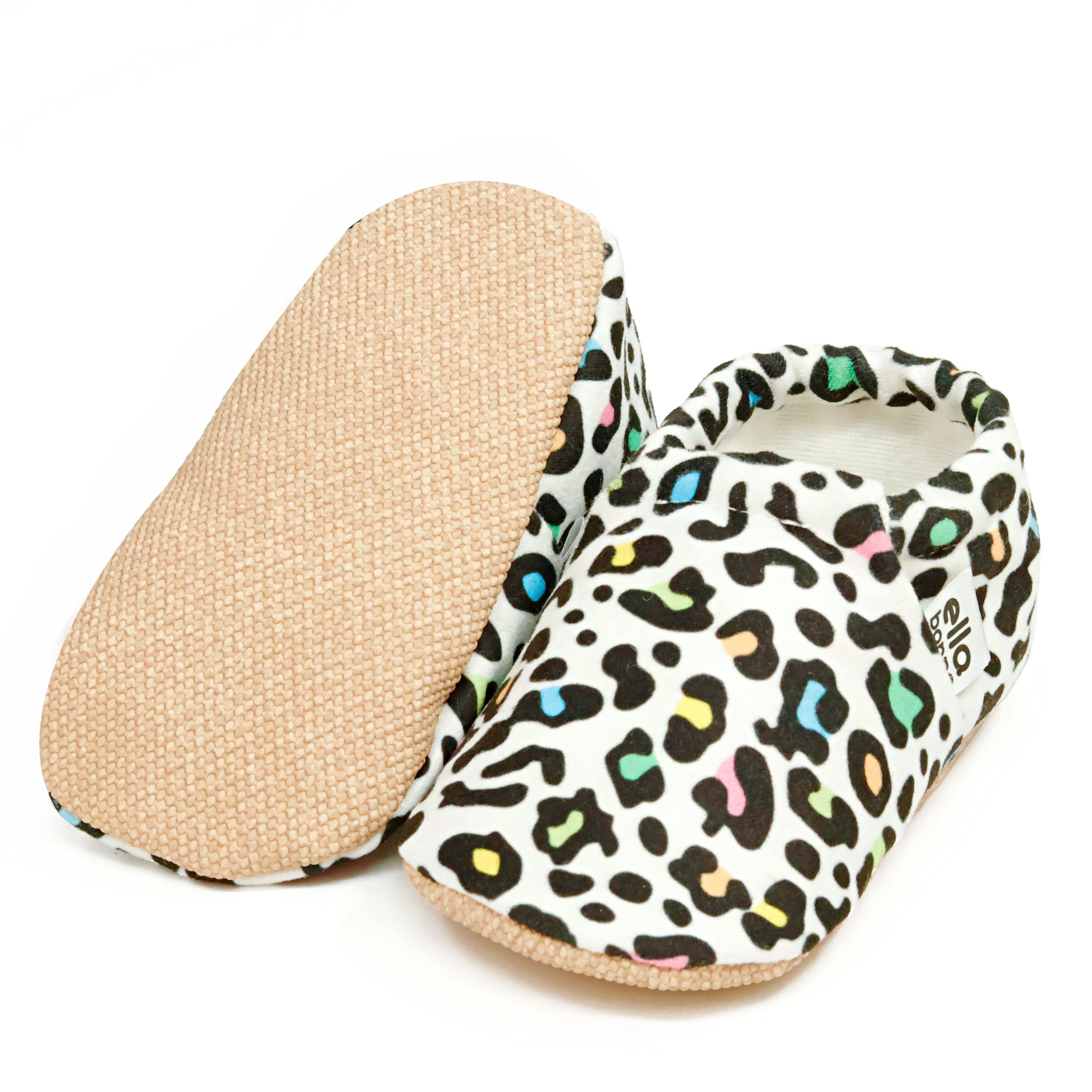 Ella Bonna Non-slip Sole Colorful Leopard Patterned Baby Booties, Home Boot Slippers Nursery Shoes