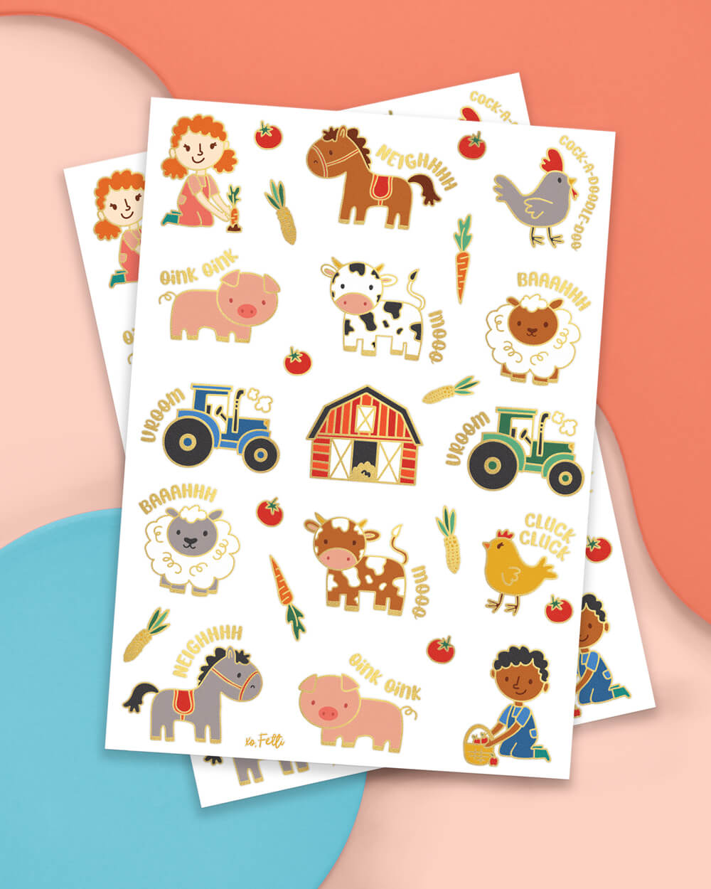 Farm Life Tats - 30 Foil Temporary Tattoos