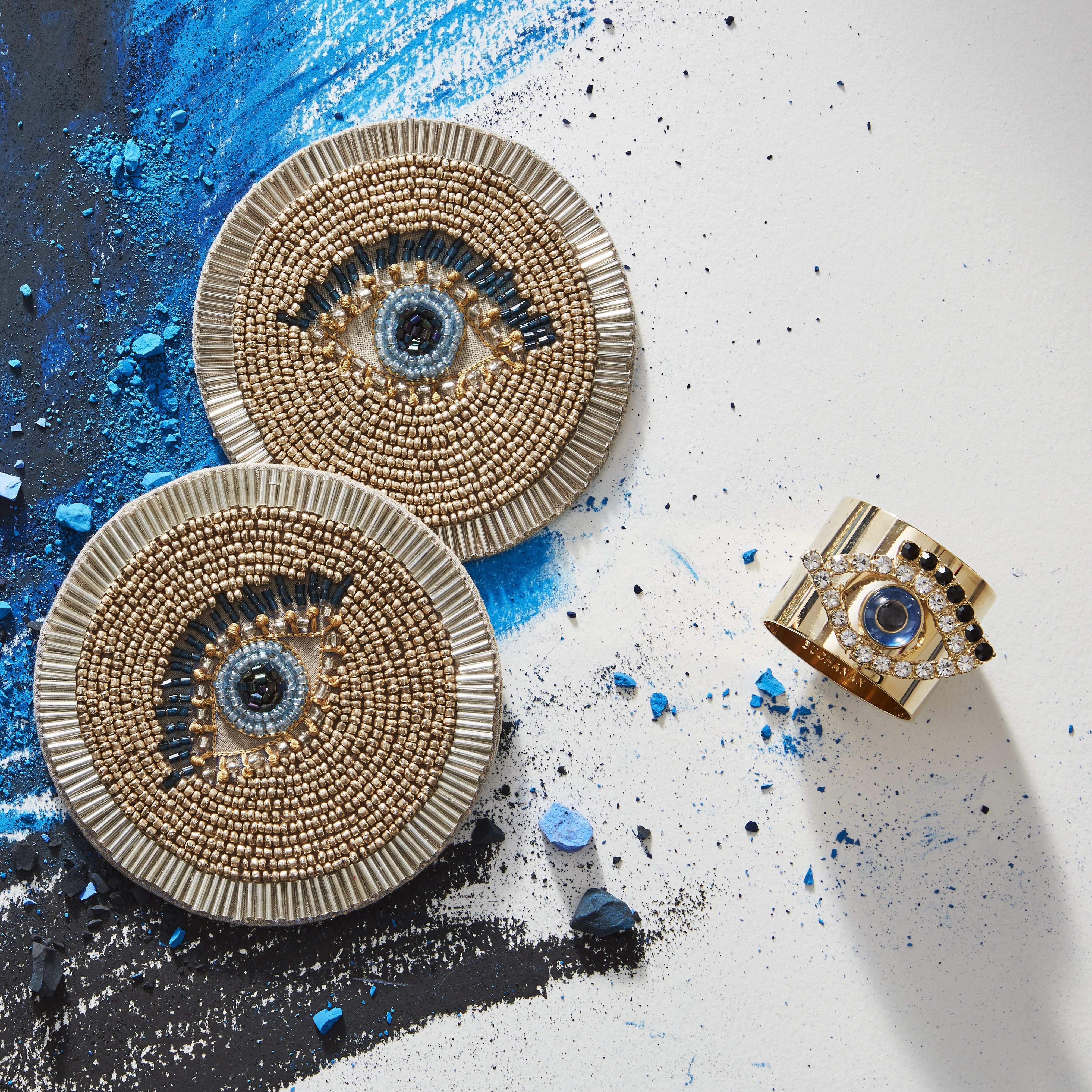 Evil Eye Napkin Rings, Set Of Two