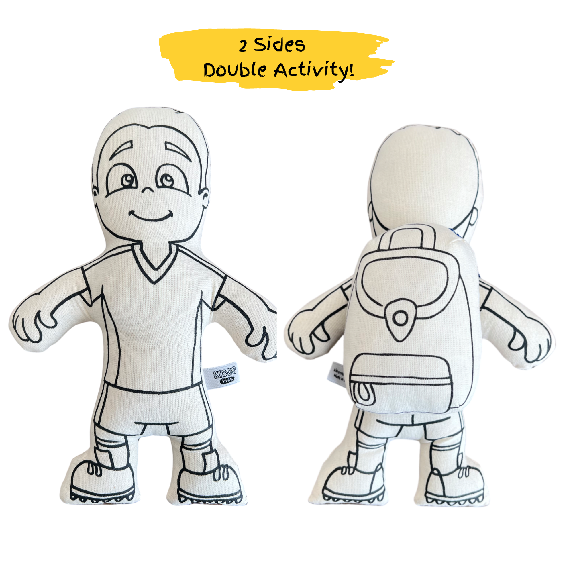 Kiboo Kids Soccer Series: Soccer Boy Doll - Colorable And Washable For Creative Play