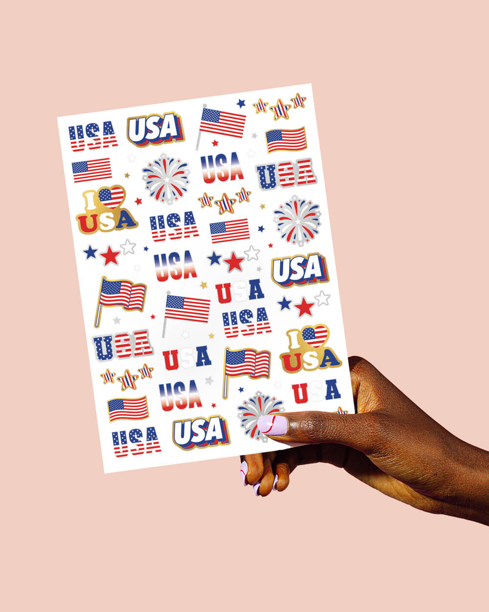 Stars & Stripes Tats - 70 Foil Temporary Tattoos