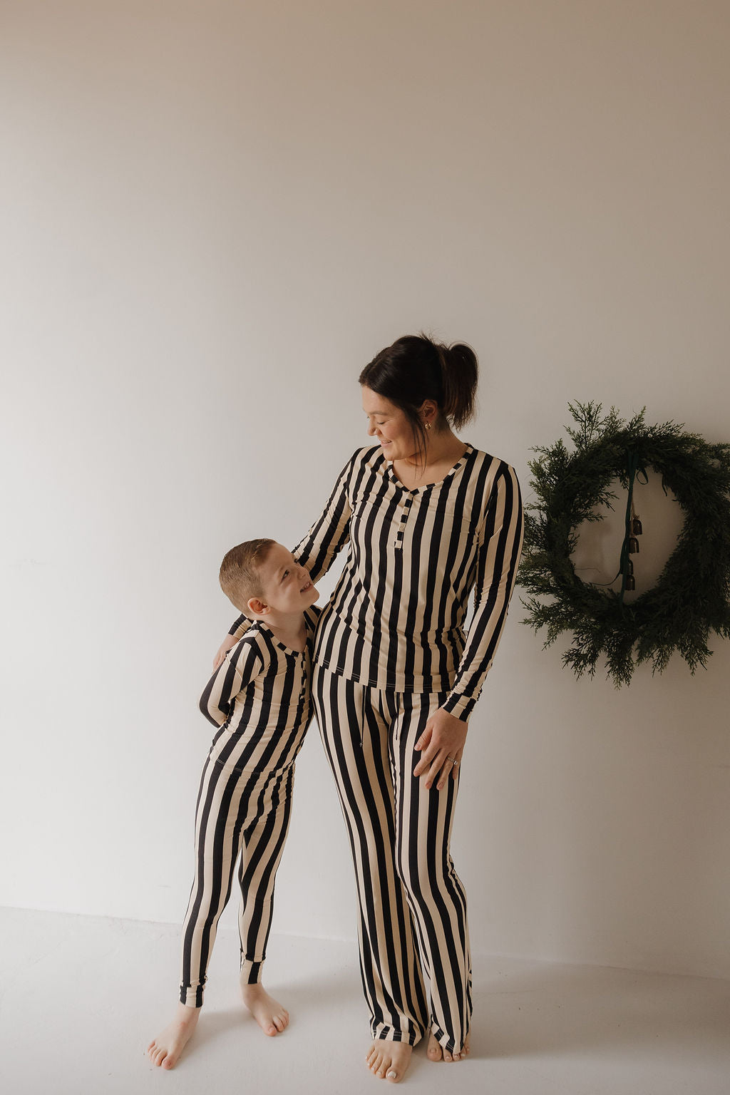 Women's Long Sleeve Bamboo Pajama | Midnight Stripe