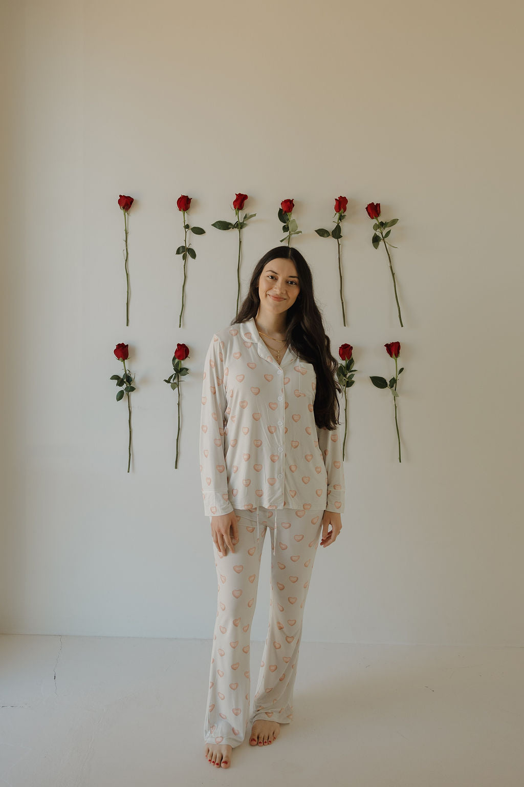Women's Bamboo Button Up Lounge Set | Love Notes - Grey