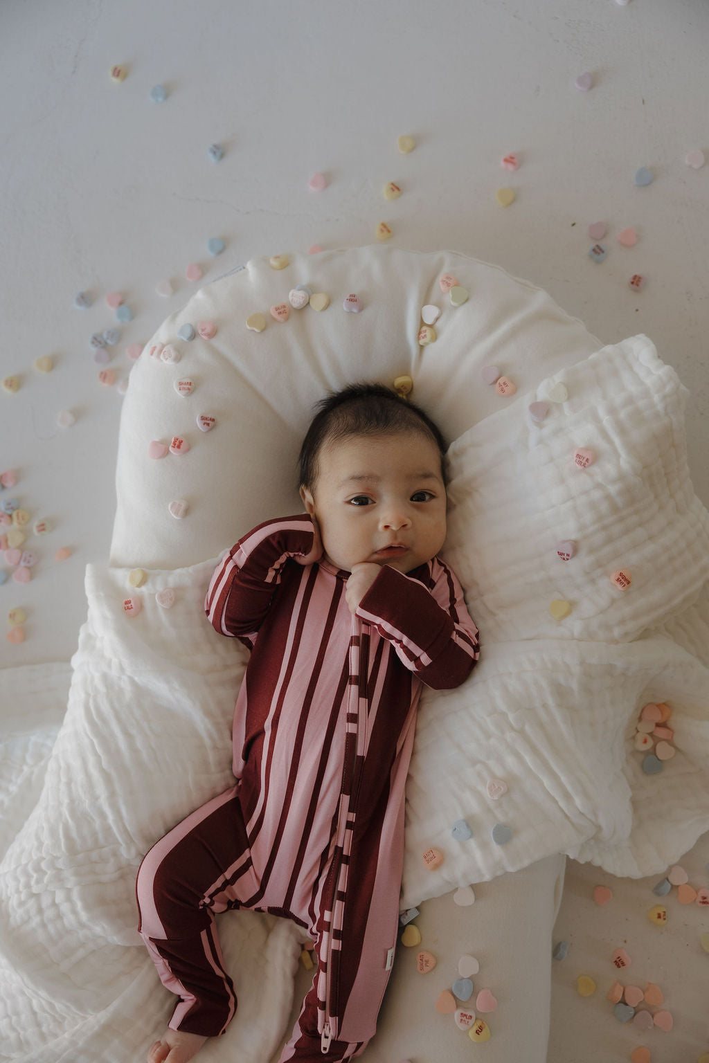 Bamboo Zip Pajamas | Sweetheart Stripes