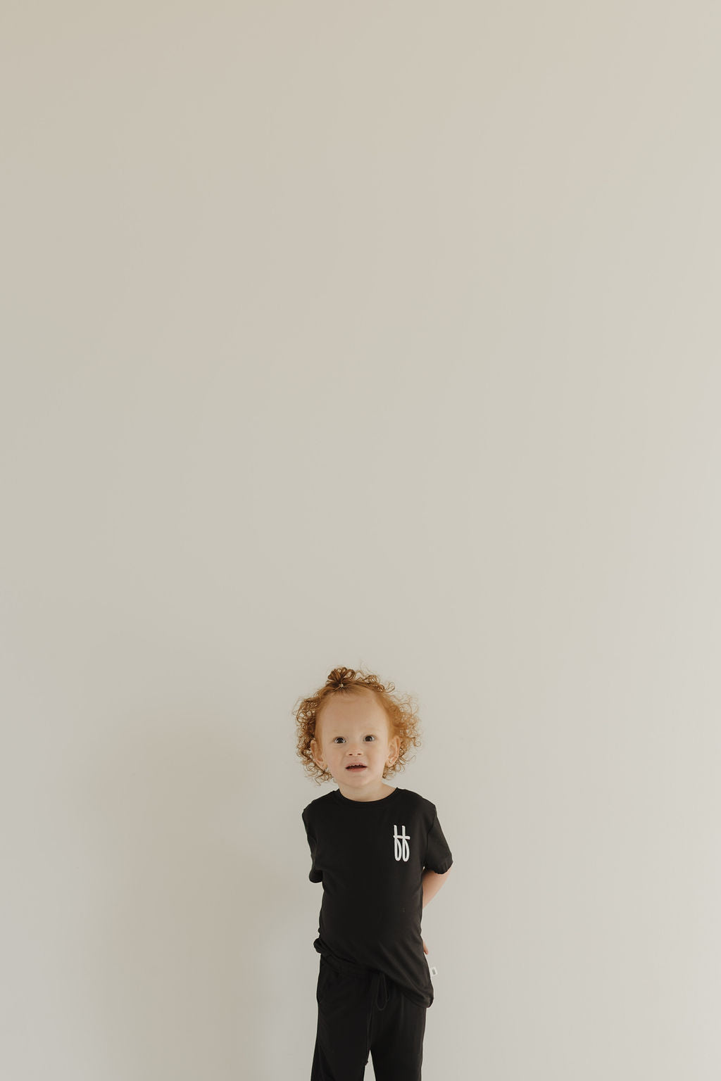 Toddler Short Sleeve Bamboo Lounge Set | Black Ff Signature