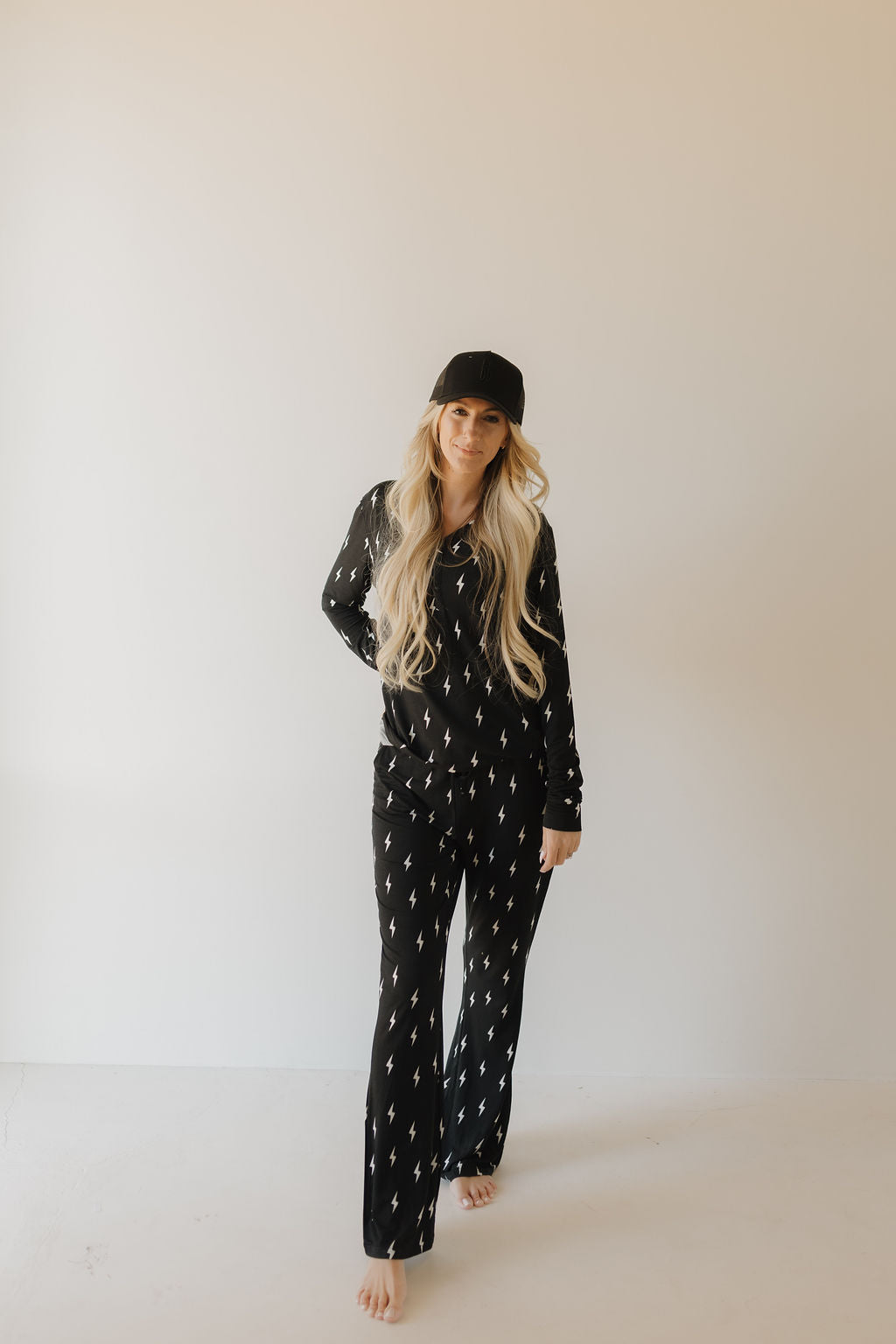 Women's Bamboo Pajama | Midnight Lightning Bolt