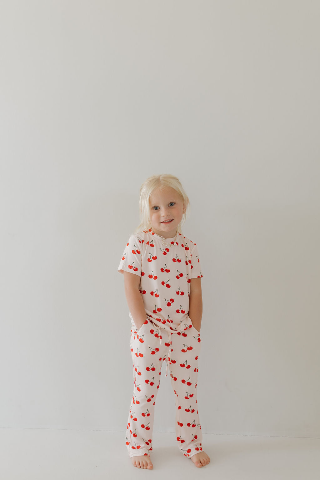 Toddler Short Sleeve Bamboo Lounge Set | Cherry Orchard