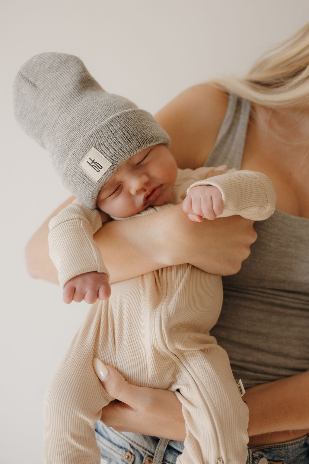 Bamboo Zip Pajamas | Ribbed Cream