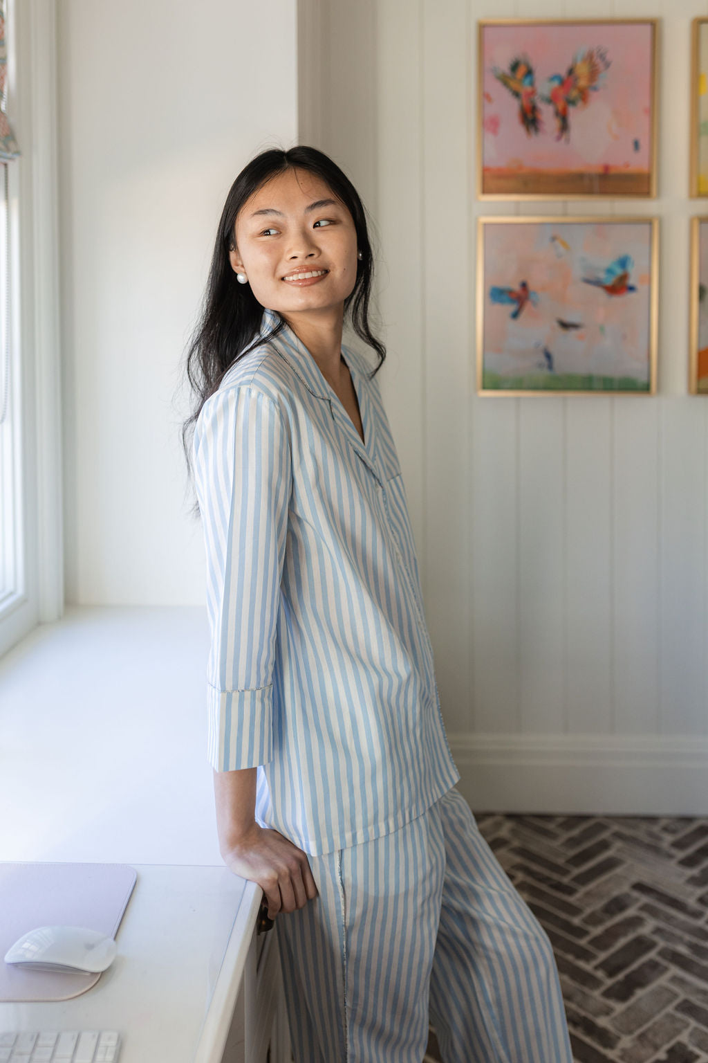 Classic Cotton Striped Capri Pajamas