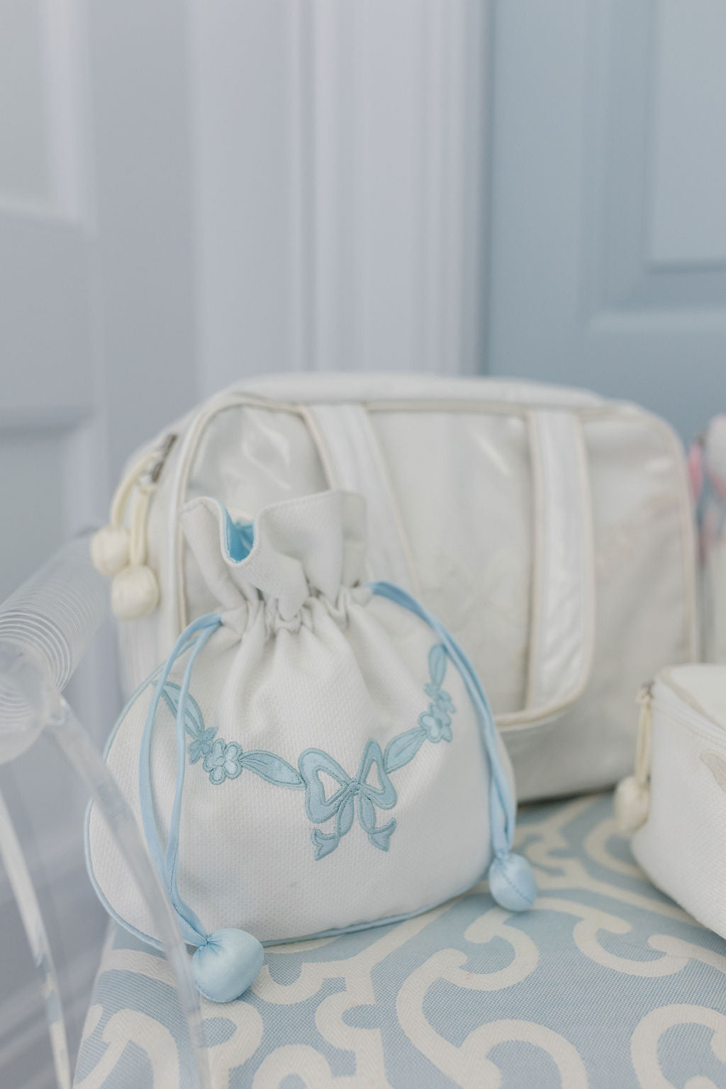 Floral Bow Jewelry Pouch
