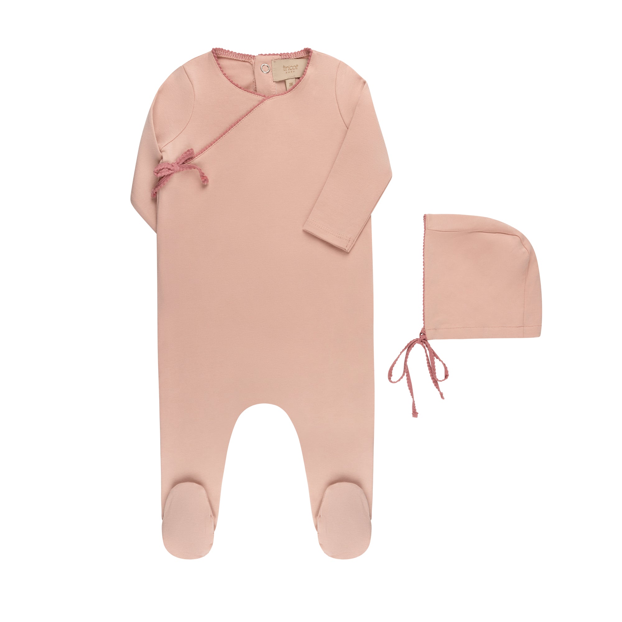 Contrast Color Kimono Layette Set
