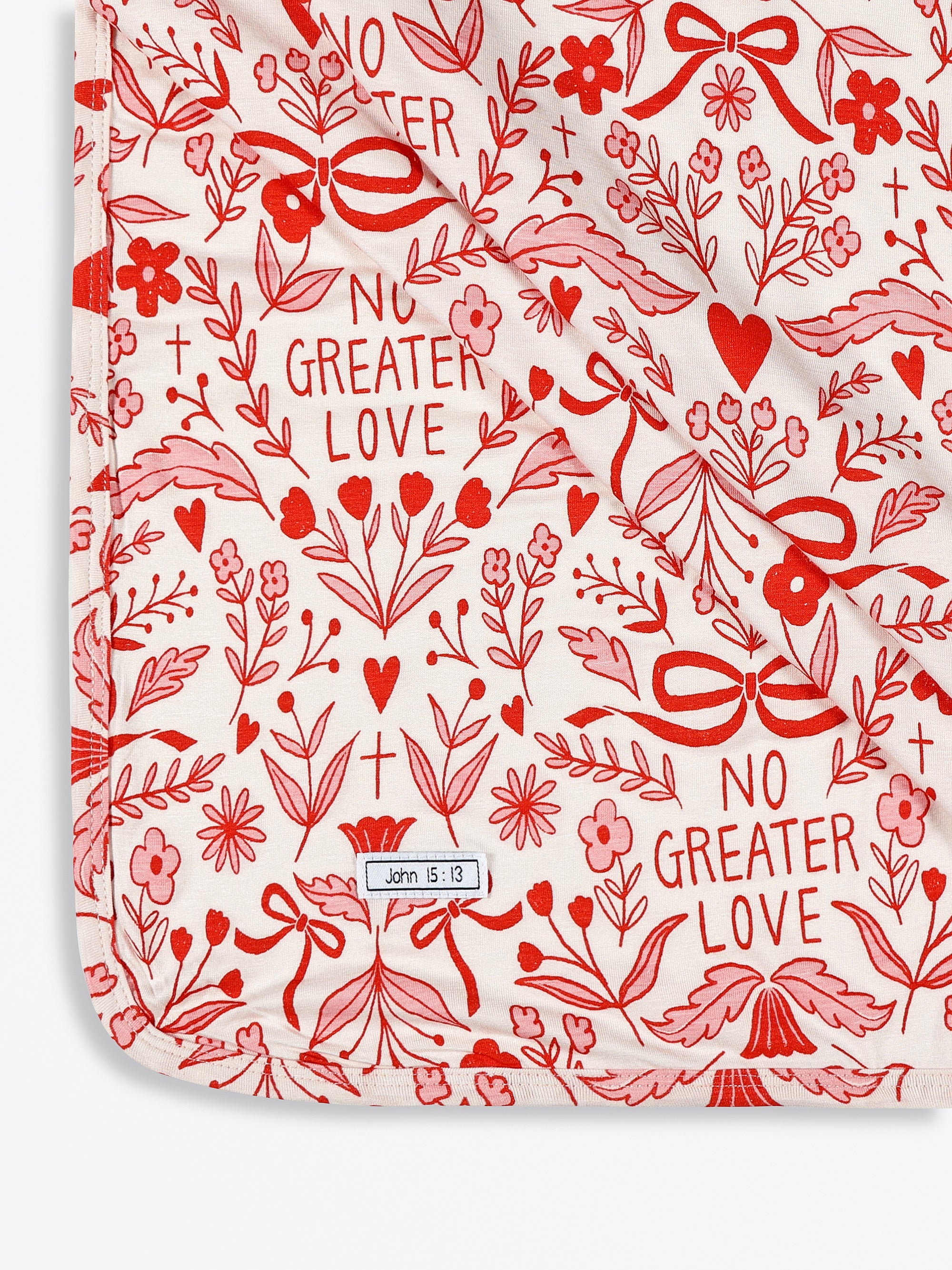 No Greater Love Pink Swaddle Bamboo
