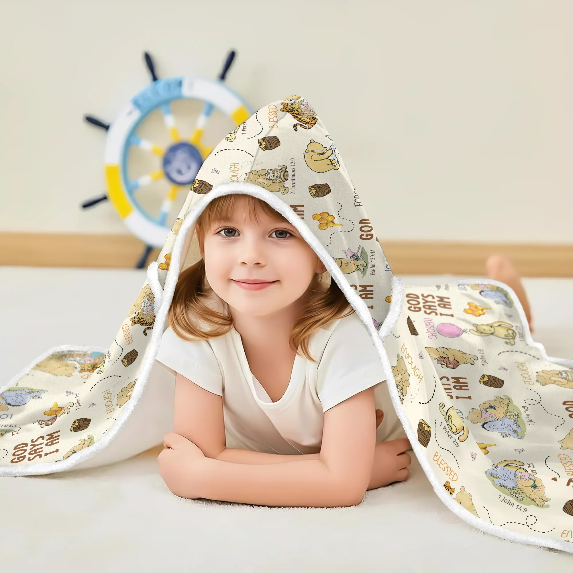 God Says I Am Little Blessings Bamboo Wearable Hooded Blanket