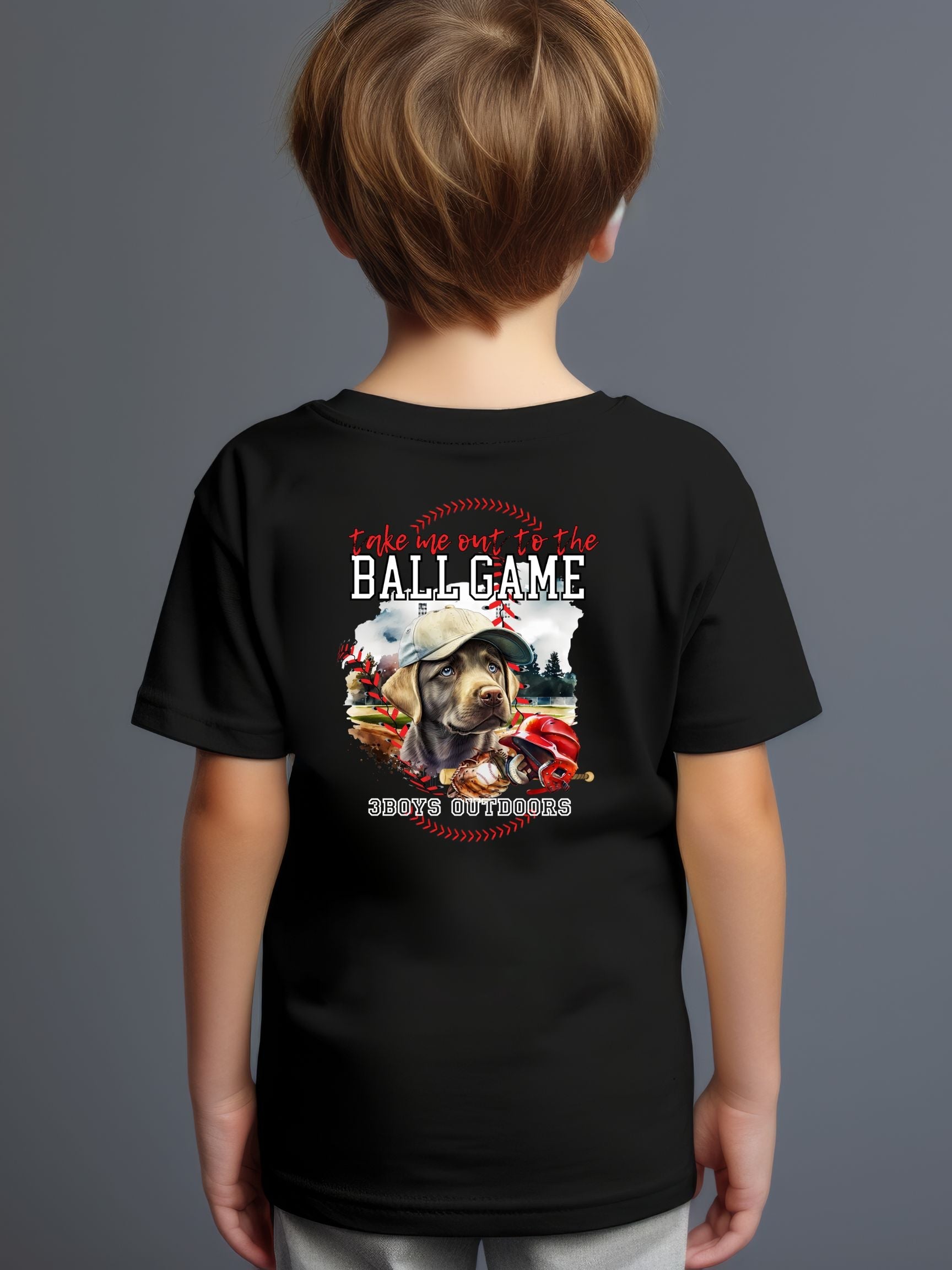 3boys Outdoors Take Me Out To The Ballgame Dog