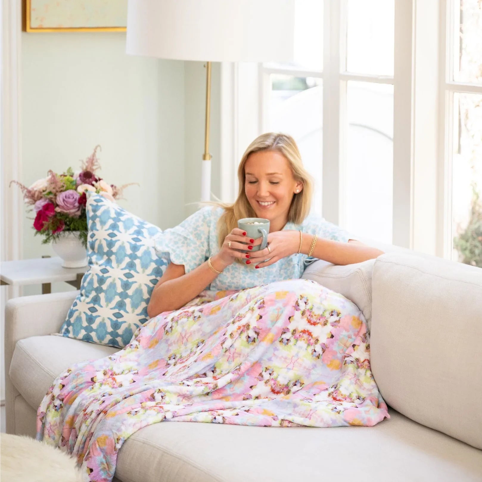 Brooks Avenue Pink Fleece Blanket By Laura Park