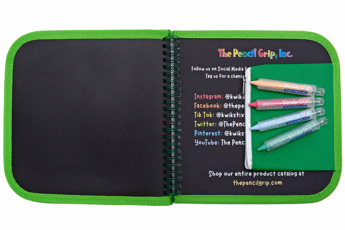 Daily Doodler Reusable Activity Book- Dino Cover, Includes 4 Wonder Stix