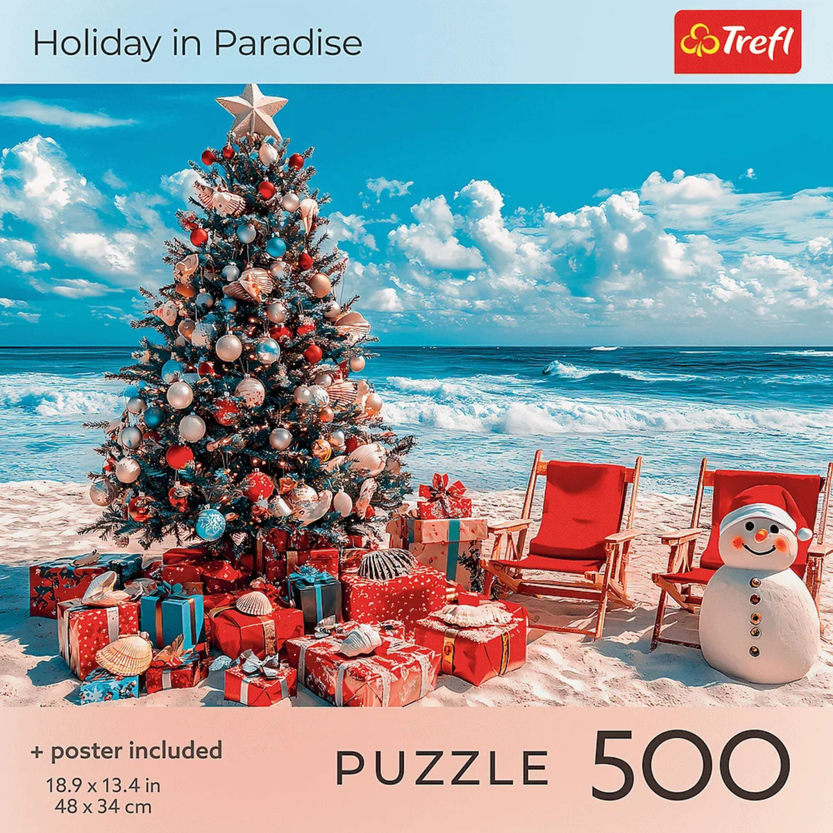 Red Holiday In Paradise 500 Piece Puzzle
