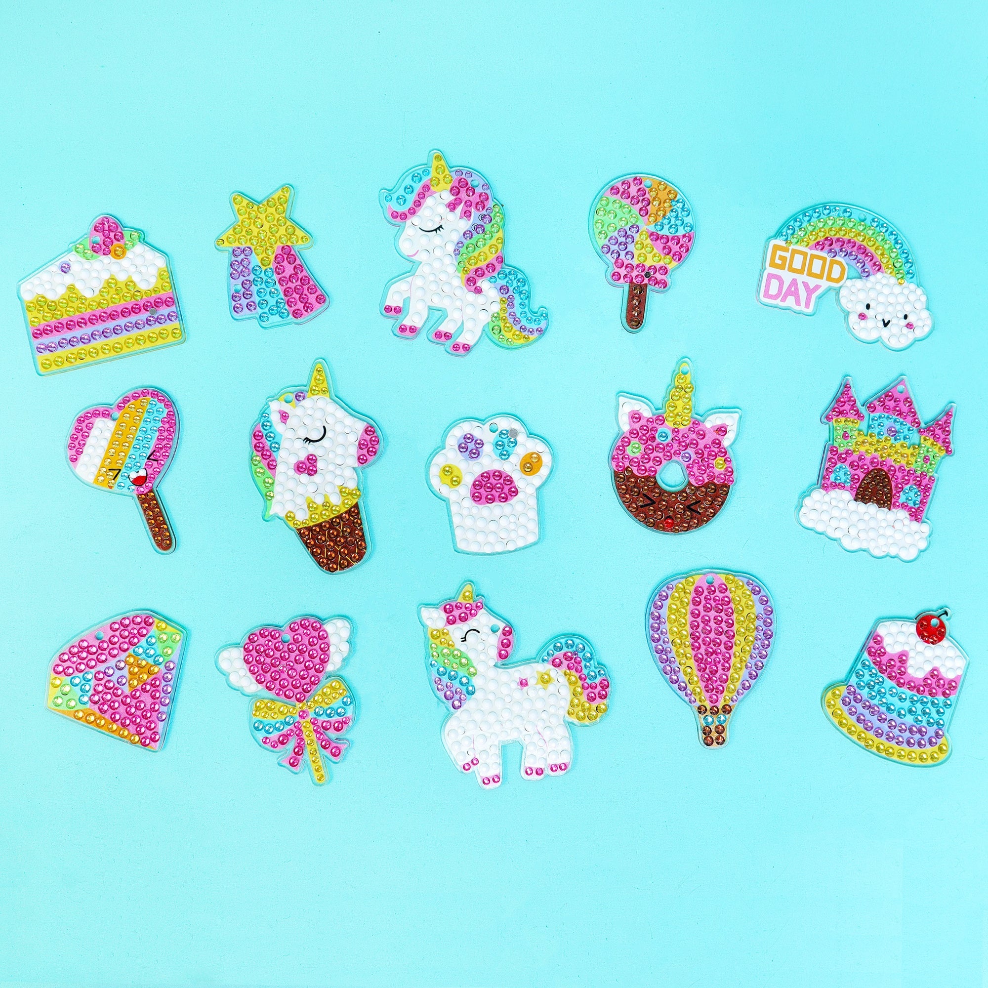 Adorable Keychains Diamond Art Kit – Unicorn (set Of 15)