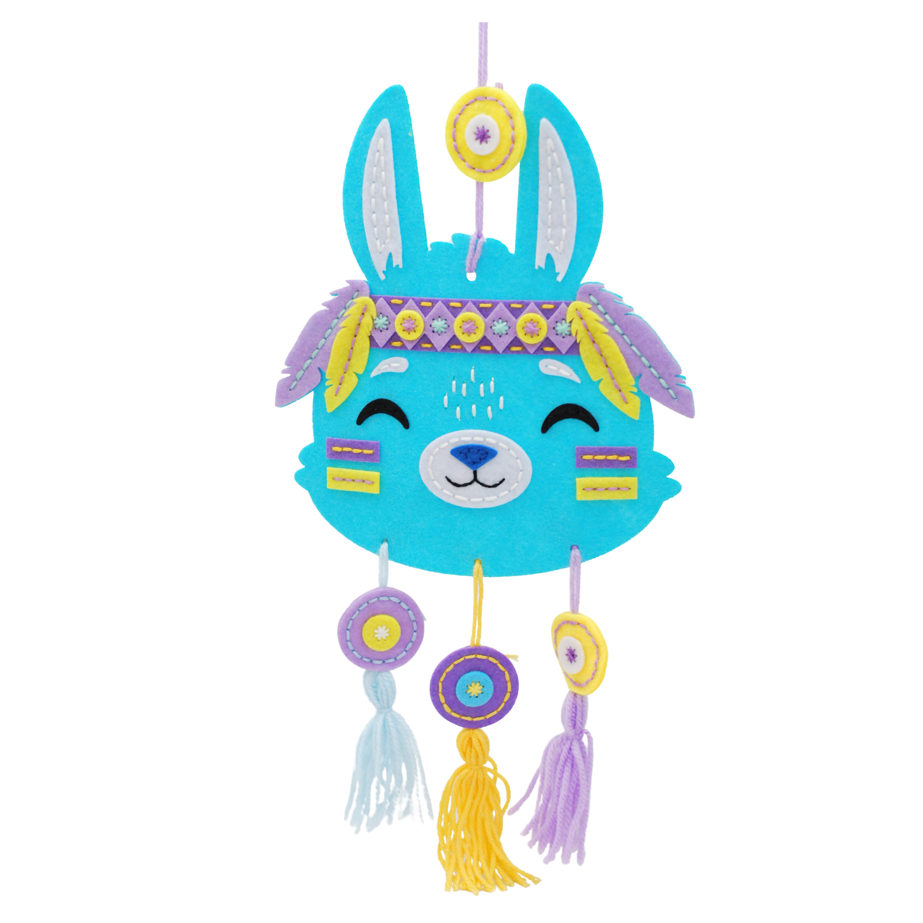 Apli Krapli - Apli Krapli Felt Wall Flag Sewing Kit Bunny Precut Felt Thread & Safe Needle Ages 6+