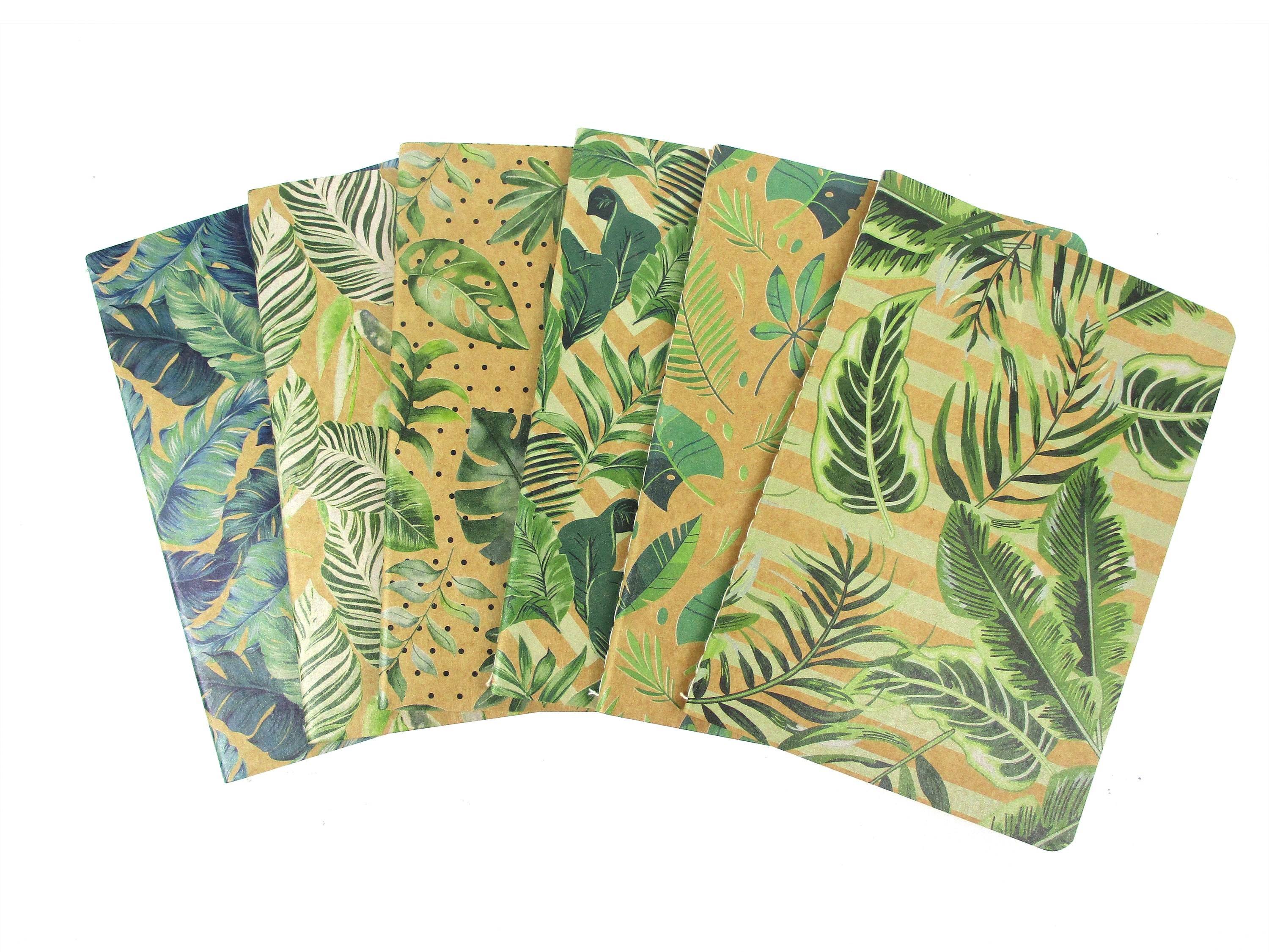 Tropical Palm Leaves Journal Notebooks - Set Of 6 Or 12