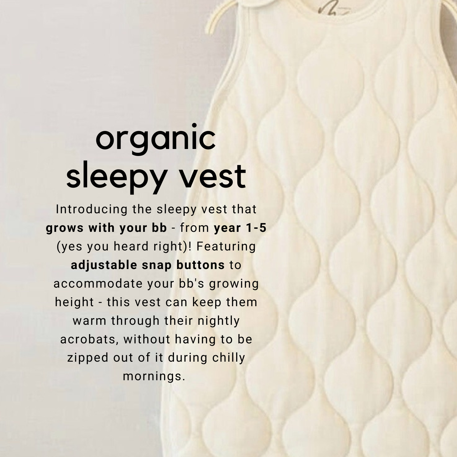 Organic Sleepy Vest 1.0 Tog